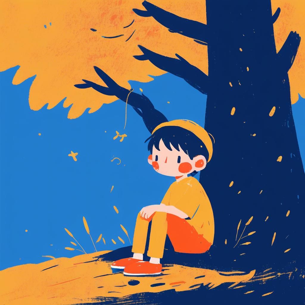 boy-sitting-under-tree